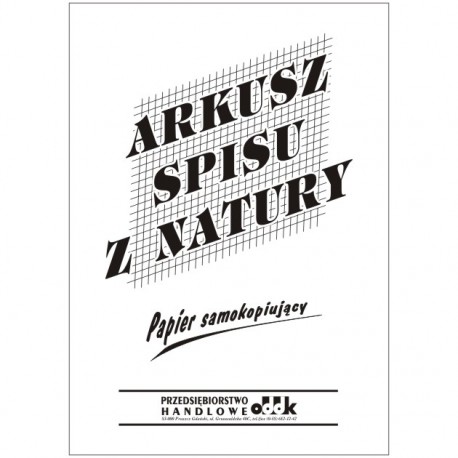 Arkusz spisu z natury