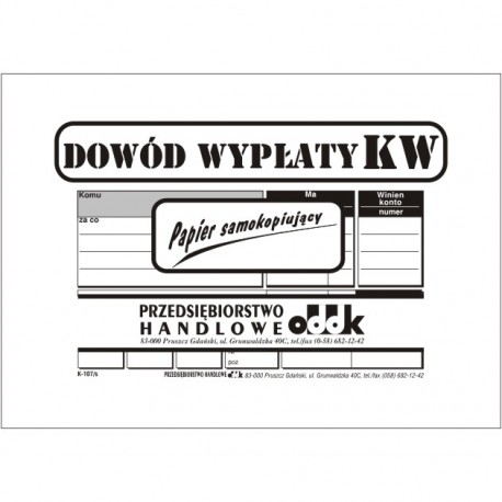 Dowód wypłaty KW