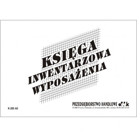 Księga inwentarzowa wyposażenia A5