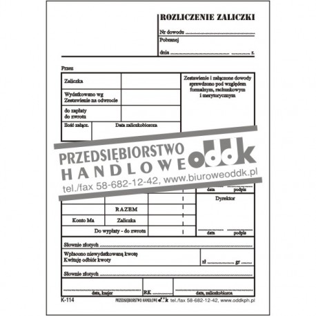 Rozliczenie zaliczki