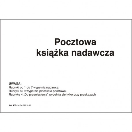 Pocztowa książka nadawcza A5