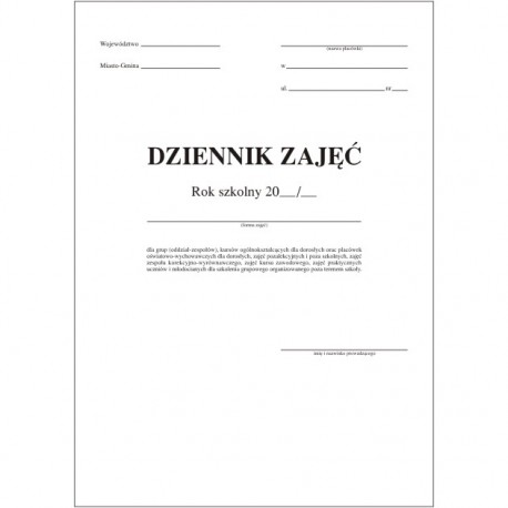 Dziennik lekcyjny klasy I-III