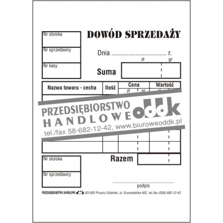 Dowód sprzedaży - paragon