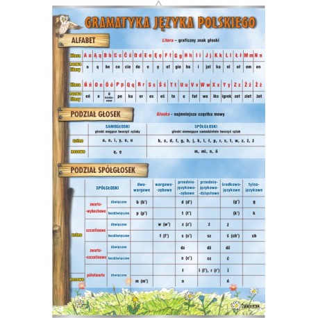 Plansza VISUAL SYSTEM - Alfabet, podział głosek, podział spółgłosek