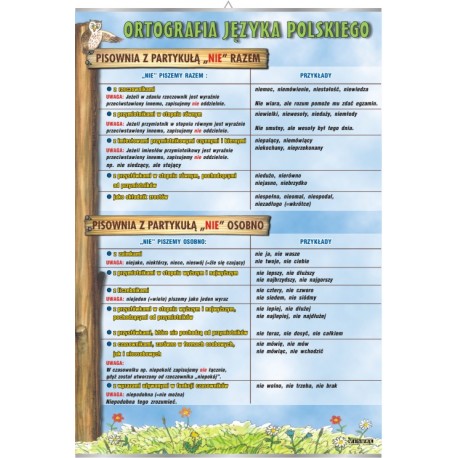 Plansza&nbsp;VISUAL SYSTEM - Pisownia z partykułą "nie"
