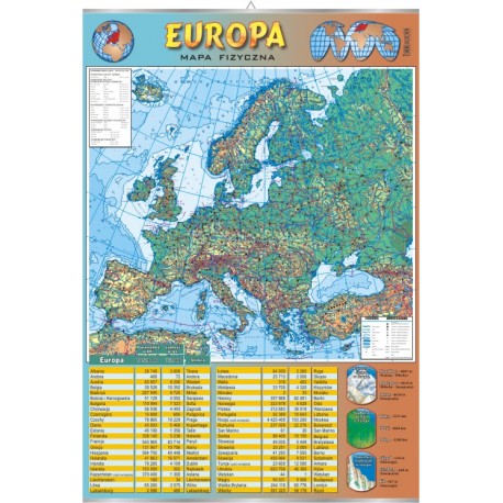 Plansza&nbsp;VISUAL SYSTEM - Europa - mapa fizyczna