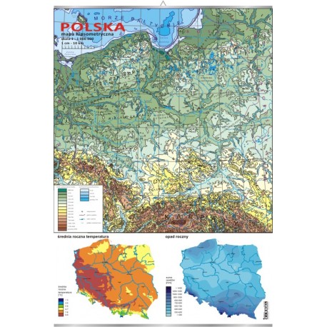 Plansza VISUAL SYSTEM - Polska - mapa hipsometryczna skala 1:000000