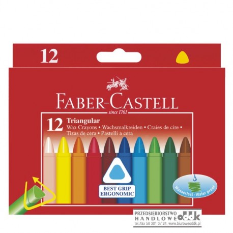 Kredki świecowe 12 kol. Jumbo FABER-CASTELL