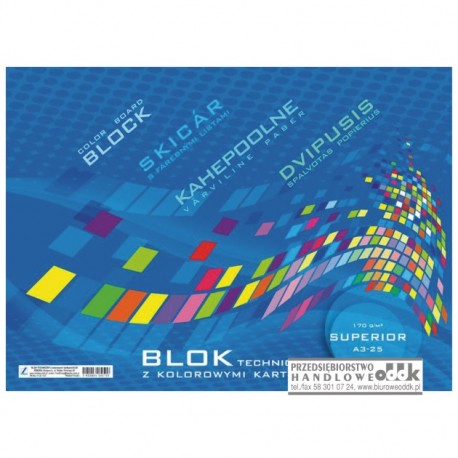 Blok techniczny kolorowy A3