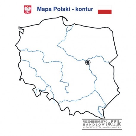 Konturowa mapa Polski - nakładka magnetyczna