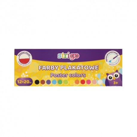 Farby plakatowe 12kol. Strigo